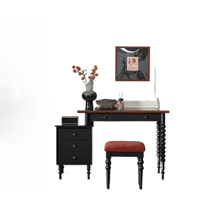 American retro solid wood dresser, retractable bedside table dresser integrated medieval makeup table
American retro solid wood dresser, retractable bedside table dresser integrated medieval makeup table