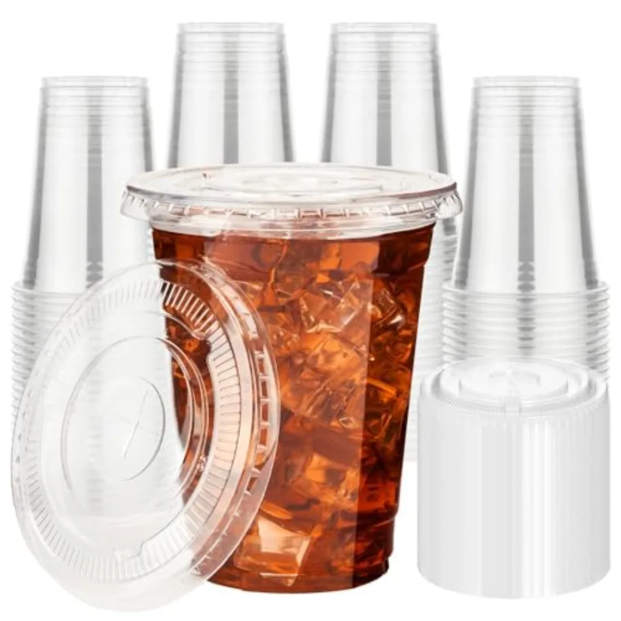 16 oz 100 Pack Disposable Iced Coffee Cups with Lids: Clear Plastic Cups with Lids for Cold Drinks Ideal for Parties Events and
16 oz 100 Pack Disposable Iced Coffee Cups with Lids: Clear Plastic Cups with Lids for Cold Drinks Ideal for Parties Events and