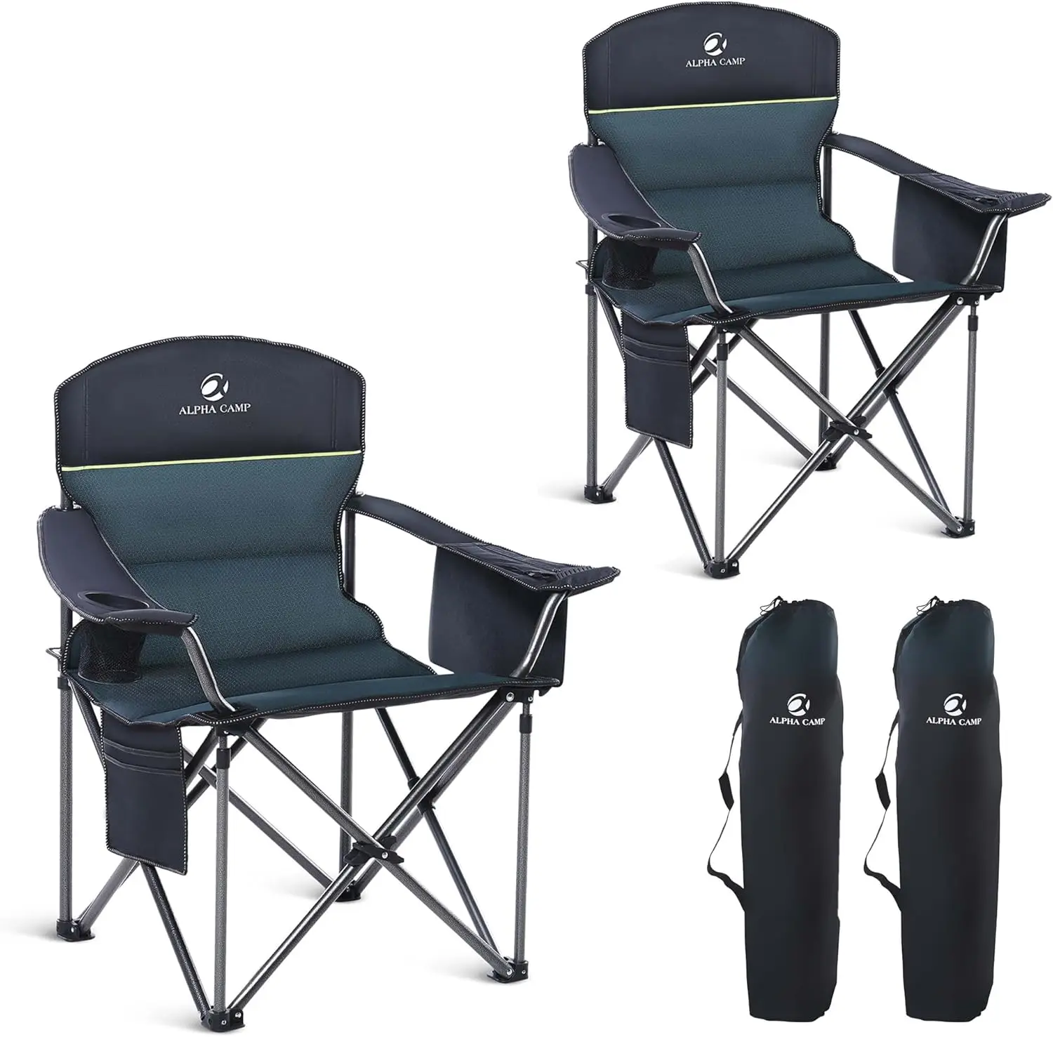 Oversized Heavy Duty Folding Camping Chair with Cooler Bag, Cup Holder, Storage Pocket, Padded Armrests
Oversized Heavy Duty Folding Camping Chair with Cooler Bag, Cup Holder, Storage Pocket, Padded Armrests