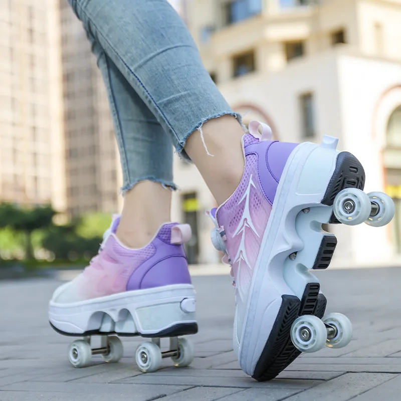 Unisex 4-Wheel Roller Sneakers Dual-Row, Breathable Speed Skate Shoes for Adults, Comfortable Lightweight Rollerblade Style Fit
Unisex 4-Wheel Roller Sneakers Dual-Row, Breathable Speed Skate Shoes for Adults, Comfortable Lightweight Rollerblade Style Fit