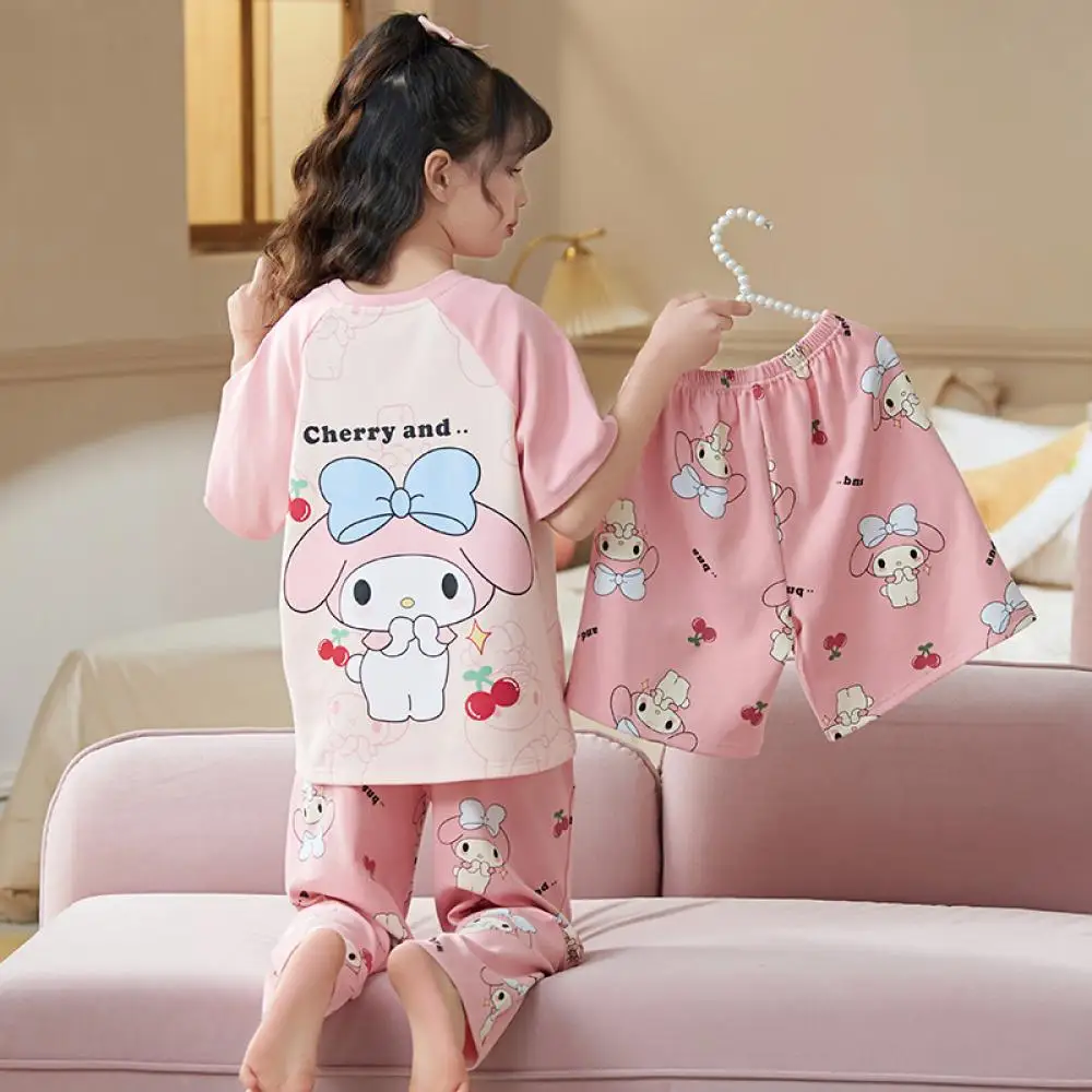 3Pcs Cute Sanrios Anime Kuromi Melody Children Sleepwear Cartoon Girl Pajamas Short Sleeve Shorts Kawaii Summer Casual Homewear
3Pcs Cute Sanrios Anime Kuromi Melody Children Sleepwear Cartoon Girl Pajamas Short Sleeve Shorts Kawaii Summer Casual Homewear