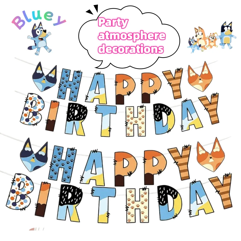 Bluey Bingo Bandit Chilli High Color Value Creative Birthday Party Decoration Cartoon Cute Atmosphere Decoration Flag Dress Up
Bluey Bingo Bandit Chilli High Color Value Creative Birthday Party Decoration Cartoon Cute Atmosphere Decoration Flag Dress Up