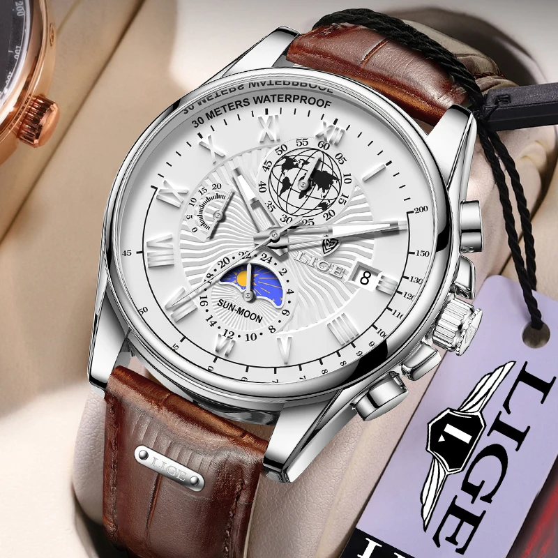 New LIGE Men's Watches Top Brand Luxury Men Wrist Watch Man Leather Quartz Watch Sports Waterproof Male Clock Relogios Masculino
New LIGE Men's Watches Top Brand Luxury Men Wrist Watch Man Leather Quartz Watch Sports Waterproof Male Clock Relogios Masculino