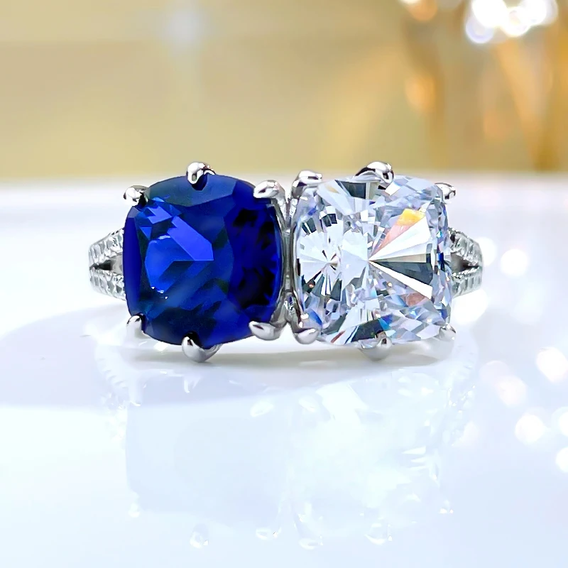 Wholesale of Fashion Luxury Versatile Double Stone 925 Sterling Silver Ring with High Carbon Diamond Wedding Jewelry
Wholesale of Fashion Luxury Versatile Double Stone 925 Sterling Silver Ring with High Carbon Diamond Wedding Jewelry
