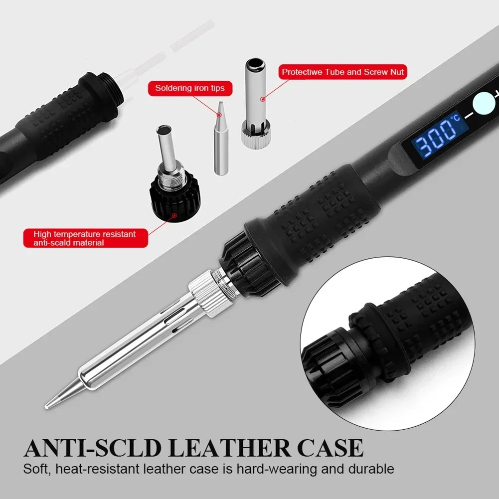 Fast Heating 60W Soldering Iron with Clear Digital Display and Multiple Hot Melt Insert Heads for Installation
Fast Heating 60W Soldering Iron with Clear Digital Display and Multiple Hot Melt Insert Heads for Installation