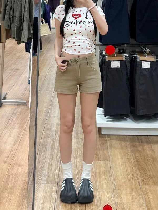 Khaki Denim Short Shorts Women's plus Size Summer New Style A-Line Bodycon Slimming High Waist Tight Fit Commute Style Jeans
Khaki Denim Short Shorts Women's plus Size Summer New Style A-Line Bodycon Slimming High Waist Tight Fit Commute Style Jeans