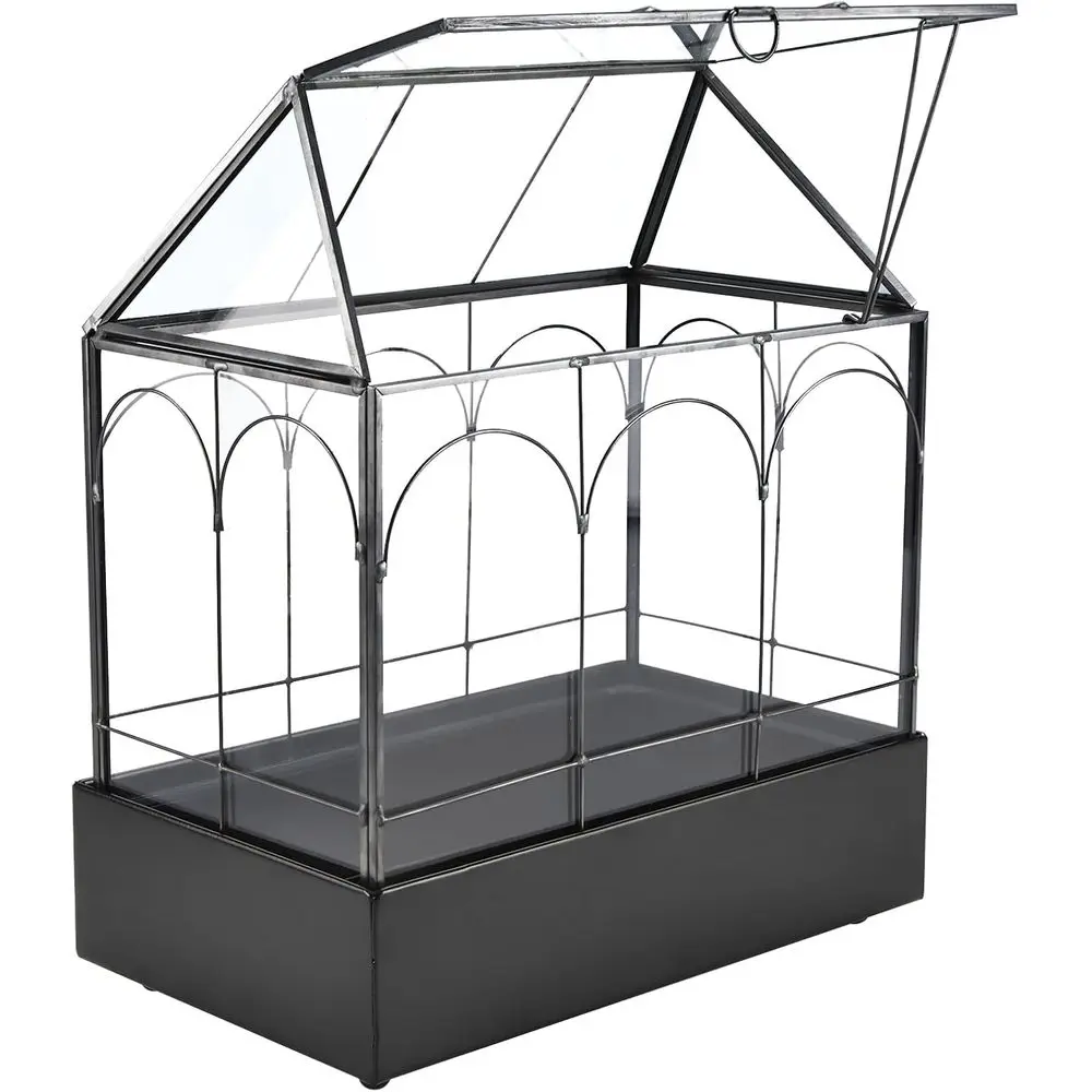 Terrarium with Metal Tray, Greenhouse Terrarium Kit for Succulents, Cacti, Snails, Spiders, and Miniature Reptiles, Black (Large
Terrarium with Metal Tray, Greenhouse Terrarium Kit for Succulents, Cacti, Snails, Spiders, and Miniature Reptiles, Black (Large