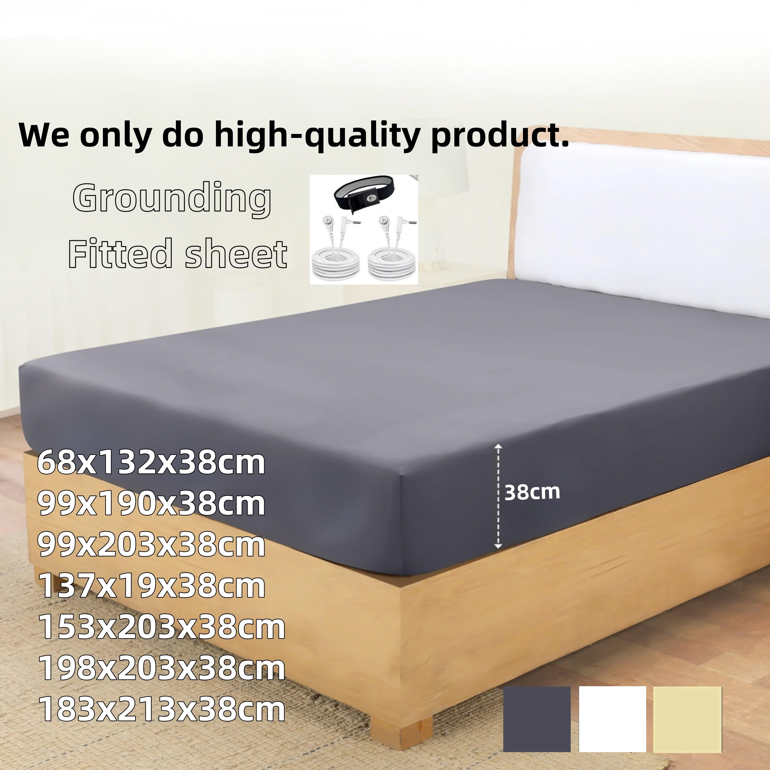 Grounding Fitted sheet 5% Silver Fiber and 95% Organic Cotton, Fitted Earth Grounded Bed Sheets for Improved Sleep
Grounding Fitted sheet 5% Silver Fiber and 95% Organic Cotton, Fitted Earth Grounded Bed Sheets for Improved Sleep