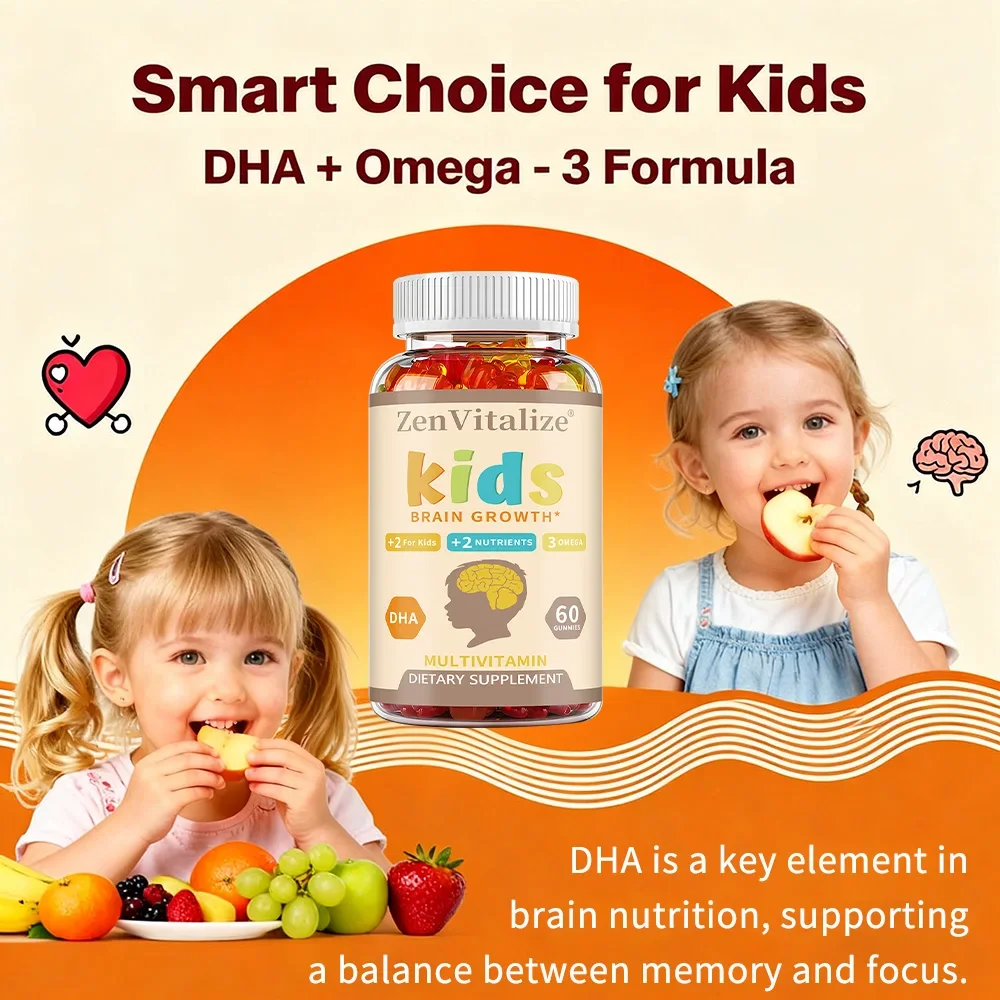 Children's Intelligence Supplement Gummies OMEGA + DHA Supports Attention, Memory and Nutrition, Brain Function Supplement
Children's Intelligence Supplement Gummies OMEGA + DHA Supports Attention, Memory and Nutrition, Brain Function Supplement