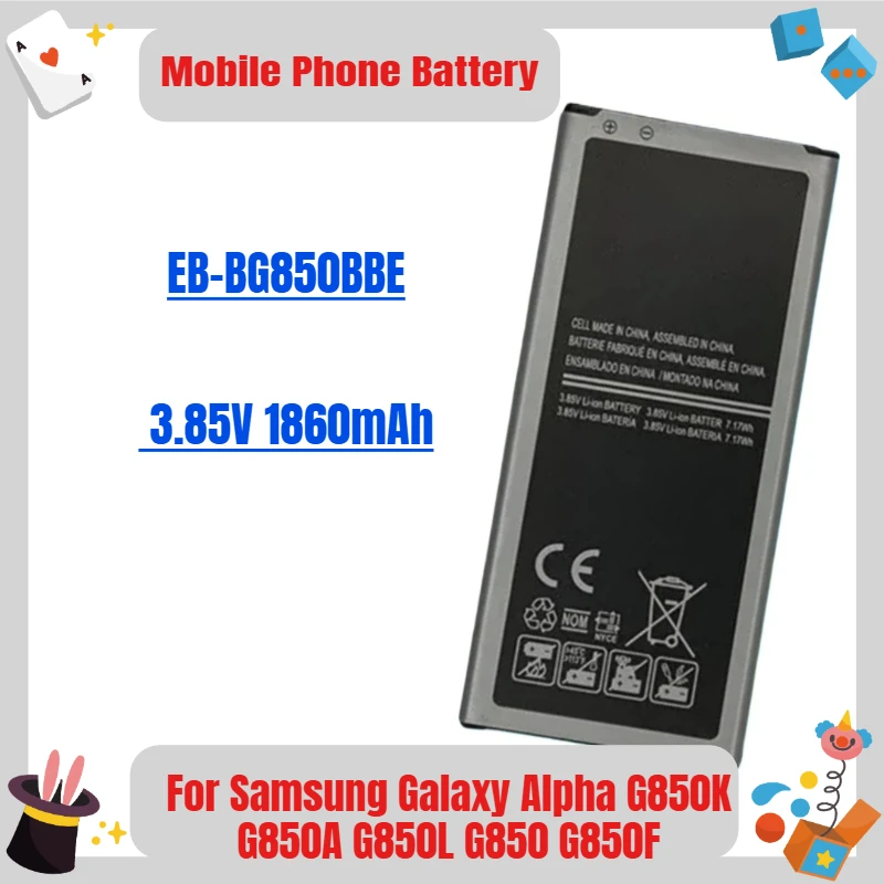 For Samsung Galaxy Alpha G850K G850A G850L G850 G850F G850W G850S G850T EB-BG850BBE Mobile Phone Battery 3.85V 1860mAh
For Samsung Galaxy Alpha G850K G850A G850L G850 G850F G850W G850S G850T EB-BG850BBE Mobile Phone Battery 3.85V 1860mAh