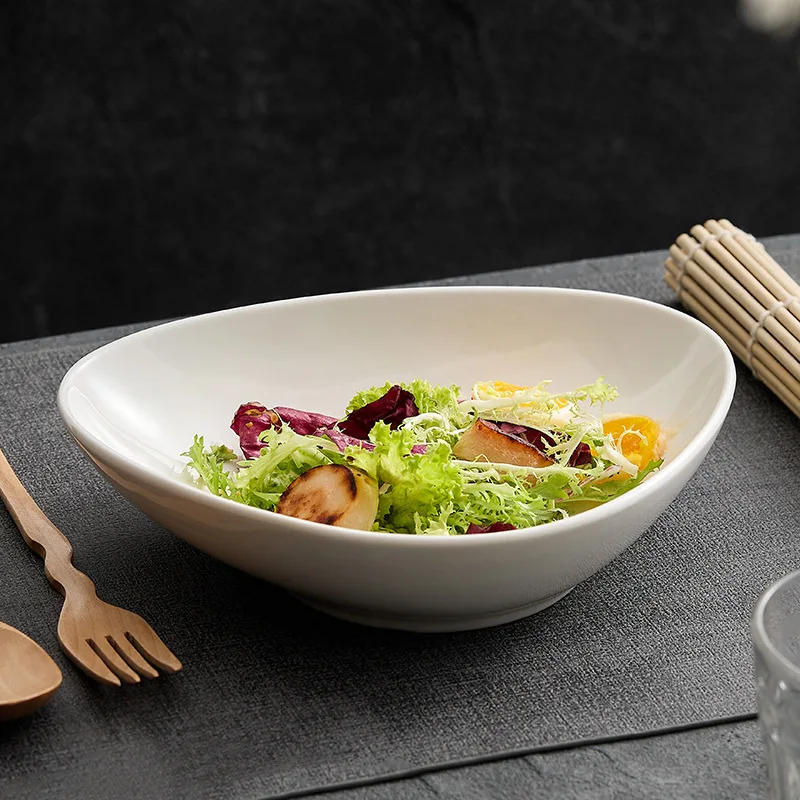 Stylish Salad Bowl Minimalist Irregular Dessert Bowl Premium Ceramic Tableware for Restaurant Cold Dishes
Stylish Salad Bowl Minimalist Irregular Dessert Bowl Premium Ceramic Tableware for Restaurant Cold Dishes