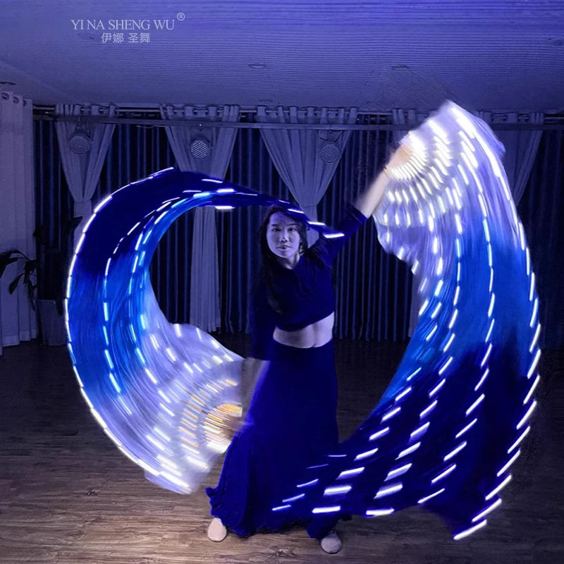 1pc LED Full Color Belly Dance Silk Fan Veil Stage Performance Accessories Light Belly dance LED Fans Shiny Rainbow Party props
1pc LED Full Color Belly Dance Silk Fan Veil Stage Performance Accessories Light Belly dance LED Fans Shiny Rainbow Party props