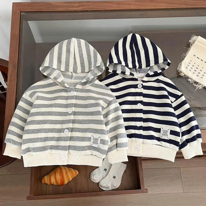 2024 Autumn New Baby Long Sleeve Coat Fashion Boys Striped Cardigan Cotton Infant Toddler Versatile Hooded Jacket Casual Clothes
2024 Autumn New Baby Long Sleeve Coat Fashion Boys Striped Cardigan Cotton Infant Toddler Versatile Hooded Jacket Casual Clothes