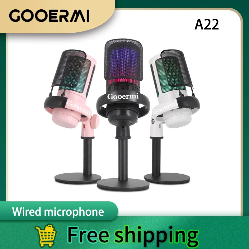 GOOERMI A22 игровой ПК USB-микрофон подкаст конденсаторный микрофон поп-фильтр кнопка отключения звука для потокового передачи RGB компьютерный микрофон для PS4/5
GOOERMI A22 игровой ПК USB-микрофон подкаст конденсаторный микрофон поп-фильтр кнопка отключения звука для потокового передачи RGB компьютерный микрофон для PS4/5