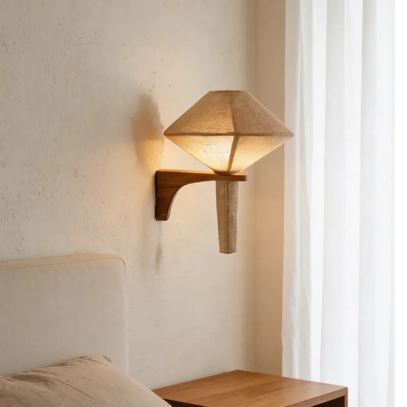 Solid Wood Fabric Wall Lamp Bedroom Bedside Living Room Restaurant Wall Decoration Light Corridor Retro Wabi Sabi Style Sconces
Solid Wood Fabric Wall Lamp Bedroom Bedside Living Room Restaurant Wall Decoration Light Corridor Retro Wabi Sabi Style Sconces