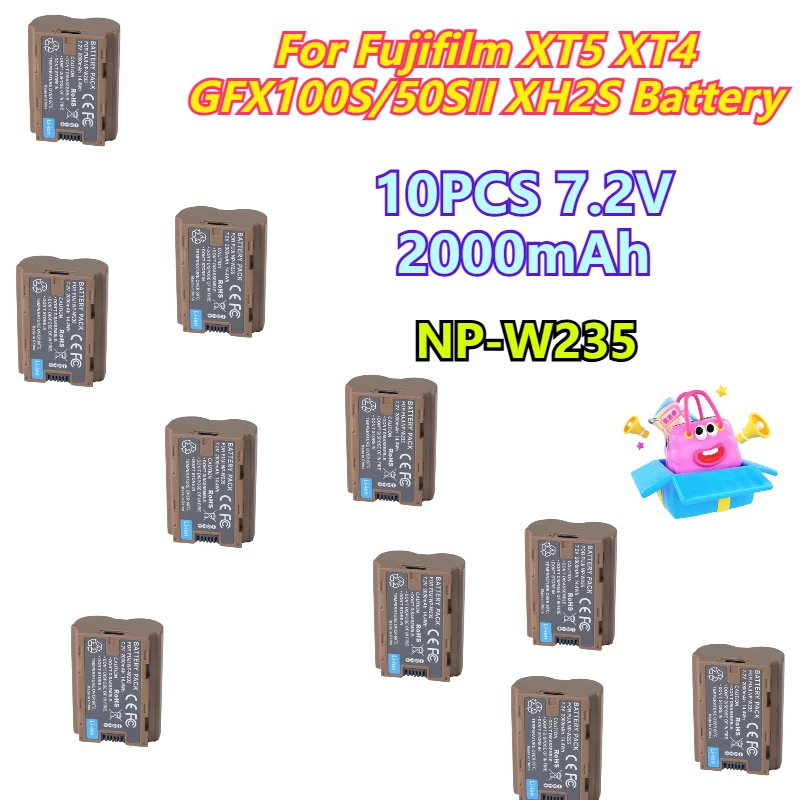 10PCS 7.2V 2000mAh NP-W235 Camera Battery for Fujifilm XT5 XT4 GFX100S/50SII XH2S Battery
10PCS 7.2V 2000mAh NP-W235 Camera Battery for Fujifilm XT5 XT4 GFX100S/50SII XH2S Battery