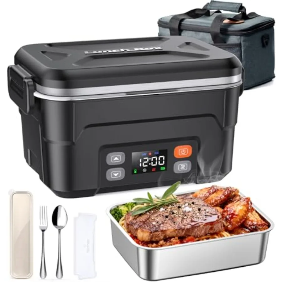 Work and outdoor use electric lunch box, stainless steel, black, 6.3-cup/1.5L cordless heated container reaching 220F
Work and outdoor use electric lunch box, stainless steel, black, 6.3-cup/1.5L cordless heated container reaching 220F