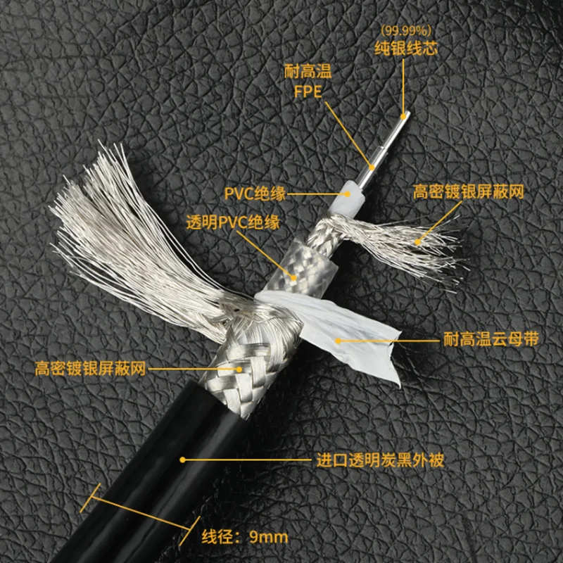 HIFI Sterling Silver Signal Line Shielded Coaxial HiFi Audio Bulk Cable 17AWG
HIFI Sterling Silver Signal Line Shielded Coaxial HiFi Audio Bulk Cable 17AWG