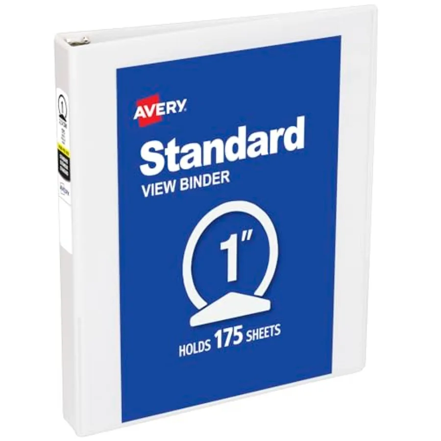 Standard View Mini 3 Ring Binder, 1" Round Rings, 175-Sheet Capacity, 1.4 Inch Wide Spine, 1 White Binder, Ideal for Lightweigh
Standard View Mini 3 Ring Binder, 1" Round Rings, 175-Sheet Capacity, 1.4 Inch Wide Spine, 1 White Binder, Ideal for Lightweigh