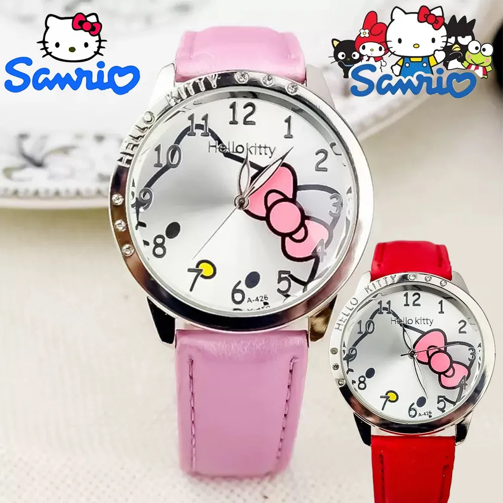 Детские кварцевые часы Hello Kitty Sanrio для женщин и детей, повседневные водонепроницаемые часы Kawaii с героями мультфильмов, модные наручные часы, подарки на день рождения
Детские кварцевые часы Hello Kitty Sanrio для женщин и детей, повседневные водонепроницаемые часы Kawaii с героями мультфильмов, модные наручные часы, подарки на день рождения