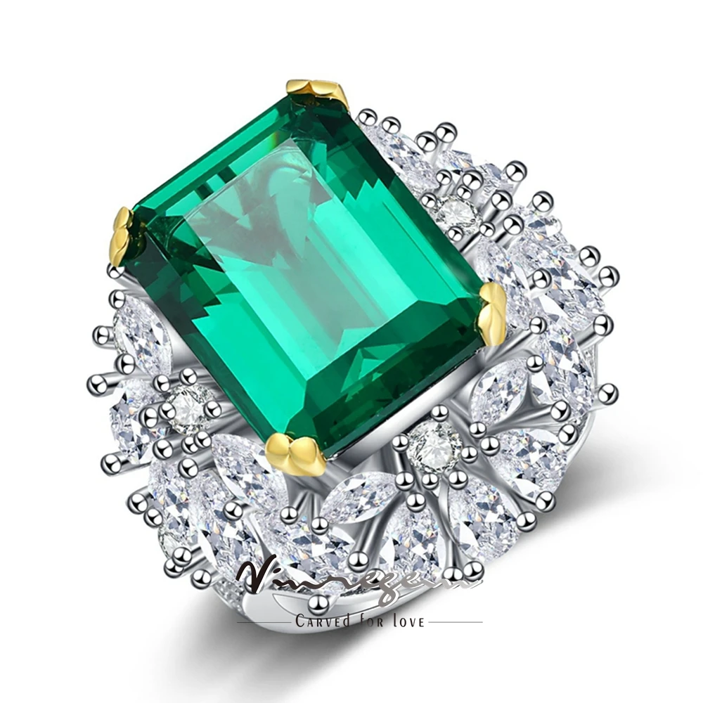 Vinregem Emerald High Carbon Diamond Gemstone Luxury 100% 925 Sterling Silver Cocktail Party Ring for Women Fine Jewelry Gifts
Vinregem Emerald High Carbon Diamond Gemstone Luxury 100% 925 Sterling Silver Cocktail Party Ring for Women Fine Jewelry Gifts