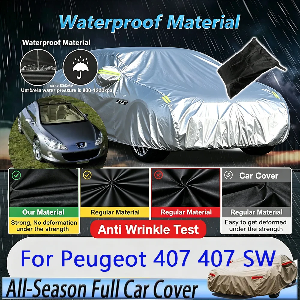 Outdoor Protection Full Car Cover Snow Cover Sunshade Waterproof Dustproof Exterior Car Accessories For Peugeot 407 407 SW
Outdoor Protection Full Car Cover Snow Cover Sunshade Waterproof Dustproof Exterior Car Accessories For Peugeot 407 407 SW