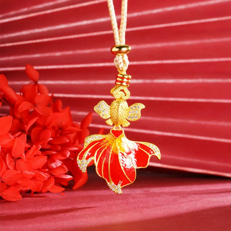 Sand Gold Carp Necklace New Chinese Style Copper Gold Plated Vintage Luxury Jewelry Long Lasting Non Fading Elegant Women Gift
Sand Gold Carp Necklace New Chinese Style Copper Gold Plated Vintage Luxury Jewelry Long Lasting Non Fading Elegant Women Gift
