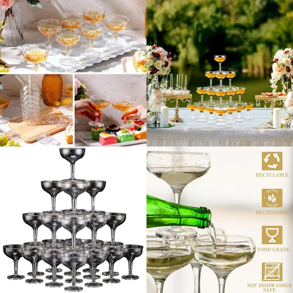 100 Pack Clear Plastic Champagne Glasses, 5 oz Disposable Stackable Cups for Parties & Weddings
100 Pack Clear Plastic Champagne Glasses, 5 oz Disposable Stackable Cups for Parties & Weddings