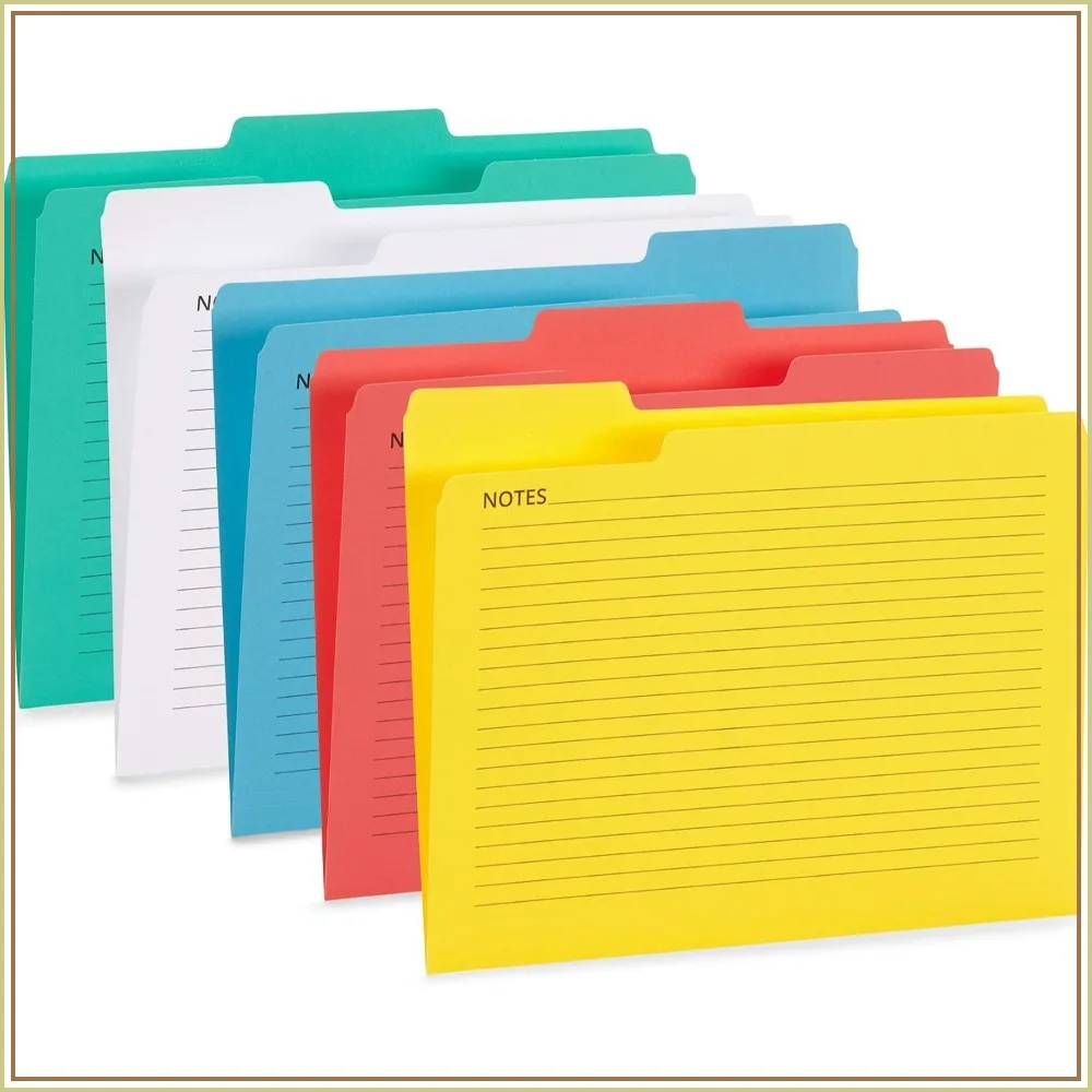 25 Pack Letter Size File Folders, Assorted Colors, 1/3 Cut Tab, Great for Organizing & Easy Storage
25 Pack Letter Size File Folders, Assorted Colors, 1/3 Cut Tab, Great for Organizing & Easy Storage