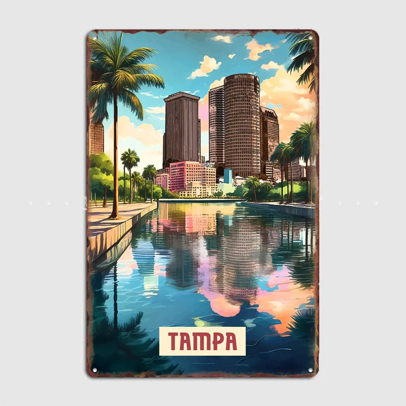 Tampa Vintage City Travel Poster Metal Sign Bar Custom Bedroom Indoor Poster Home Wall Decor Posters Room Decoration
Tampa Vintage City Travel Poster Metal Sign Bar Custom Bedroom Indoor Poster Home Wall Decor Posters Room Decoration