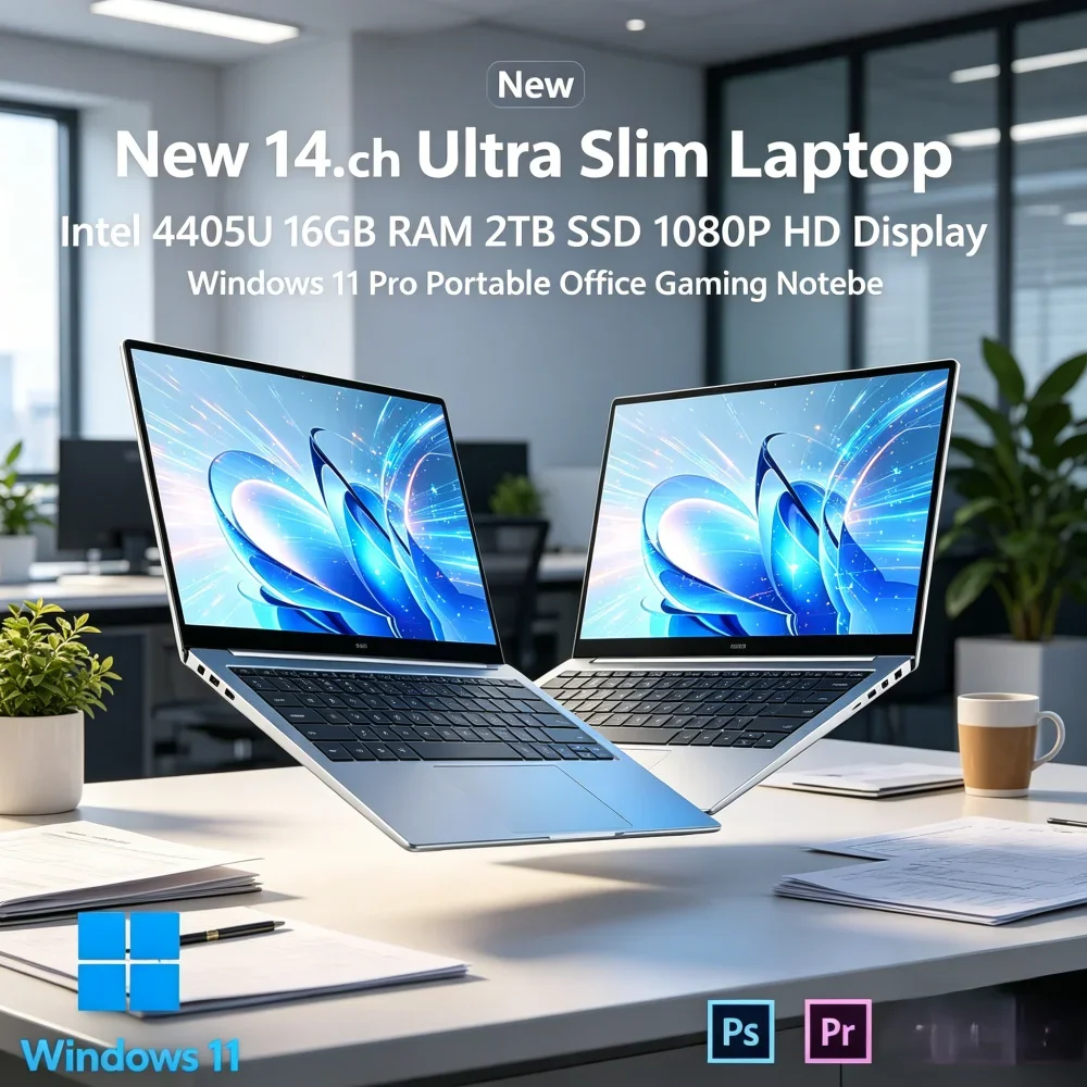 New 14.1 Inch Ultra Slim Laptop Intel 4405U 16GB RAM 2TB SSD 1080P HD Display Windows 11 Pro Portable Office Gaming Notebook
New 14.1 Inch Ultra Slim Laptop Intel 4405U 16GB RAM 2TB SSD 1080P HD Display Windows 11 Pro Portable Office Gaming Notebook