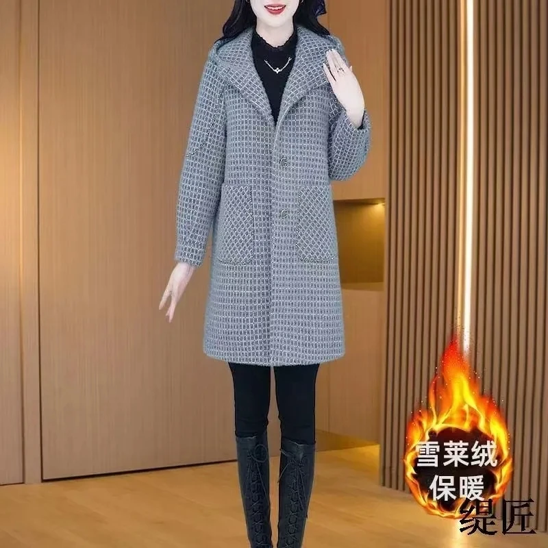 Wool Blend Coats Mid Long Womens Woolen Autumn Winter Black Outwear Oversized Top Velvet Sashed Collar Elegant Classy Style Club
Wool Blend Coats Mid Long Womens Woolen Autumn Winter Black Outwear Oversized Top Velvet Sashed Collar Elegant Classy Style Club