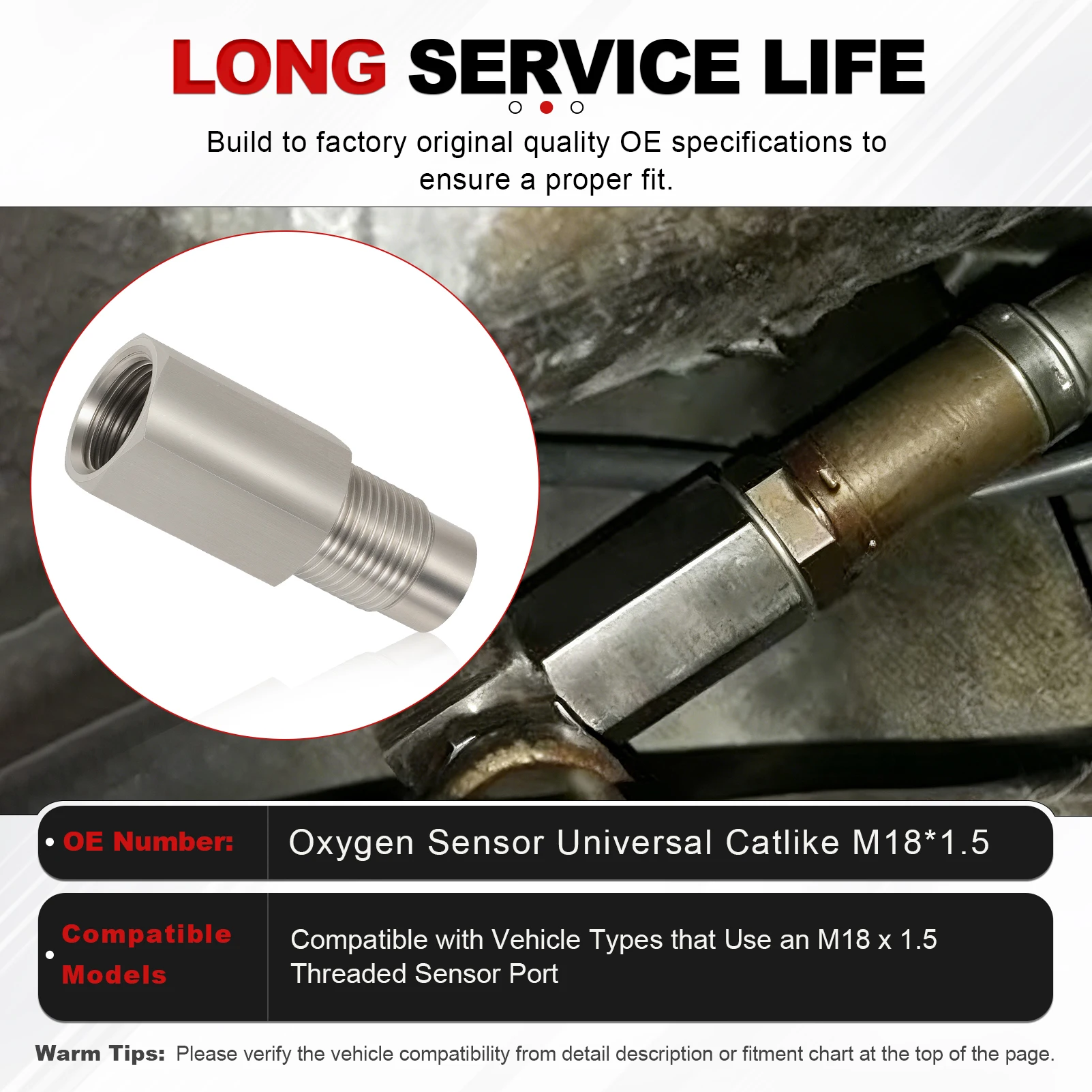 M18*1.5 Silver Stainless Steel Universal Straight O2 Sensor Oxygen Sensor With a Mini Catalyst Catalytic Converter
M18*1.5 Silver Stainless Steel Universal Straight O2 Sensor Oxygen Sensor With a Mini Catalyst Catalytic Converter