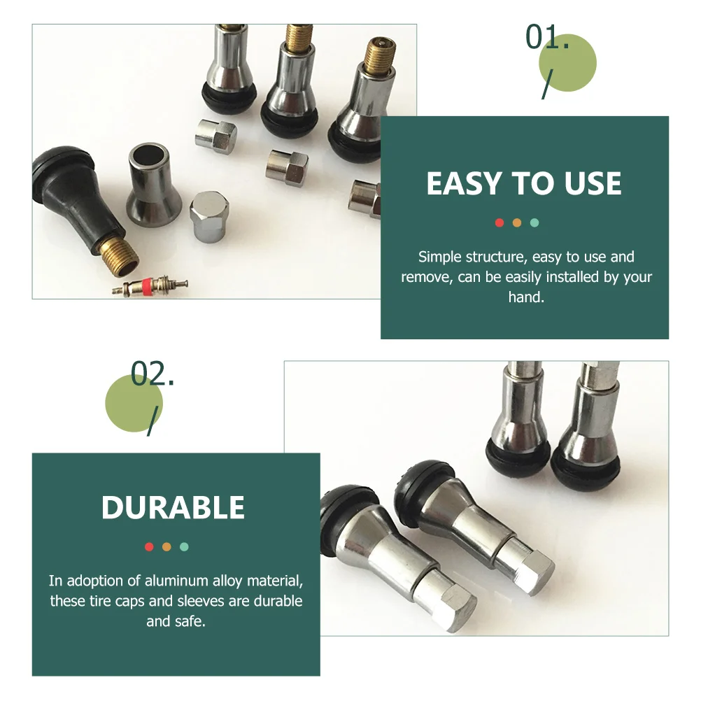 4 set 4 Sets Stem Caps Kit Chrome Valve Stem Covers Decorative Covers Rubber Silver Aluminum Alloy TPMS Compatible Tire Sleeve
4 set 4 Sets Stem Caps Kit Chrome Valve Stem Covers Decorative Covers Rubber Silver Aluminum Alloy TPMS Compatible Tire Sleeve