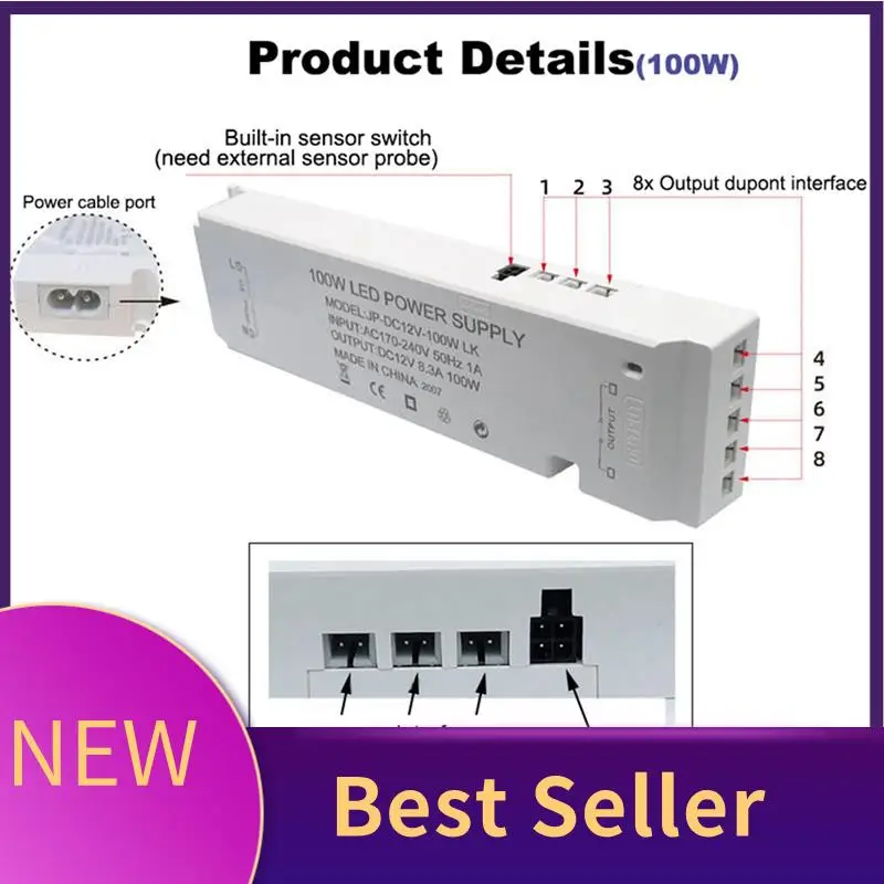 AC220V To DC 12V Lighting Transformer LED Cabinet Light Strip Light Power Supply Port Driver Durable Easy Install 60W EU Plug
AC220V To DC 12V Lighting Transformer LED Cabinet Light Strip Light Power Supply Port Driver Durable Easy Install 60W EU Plug