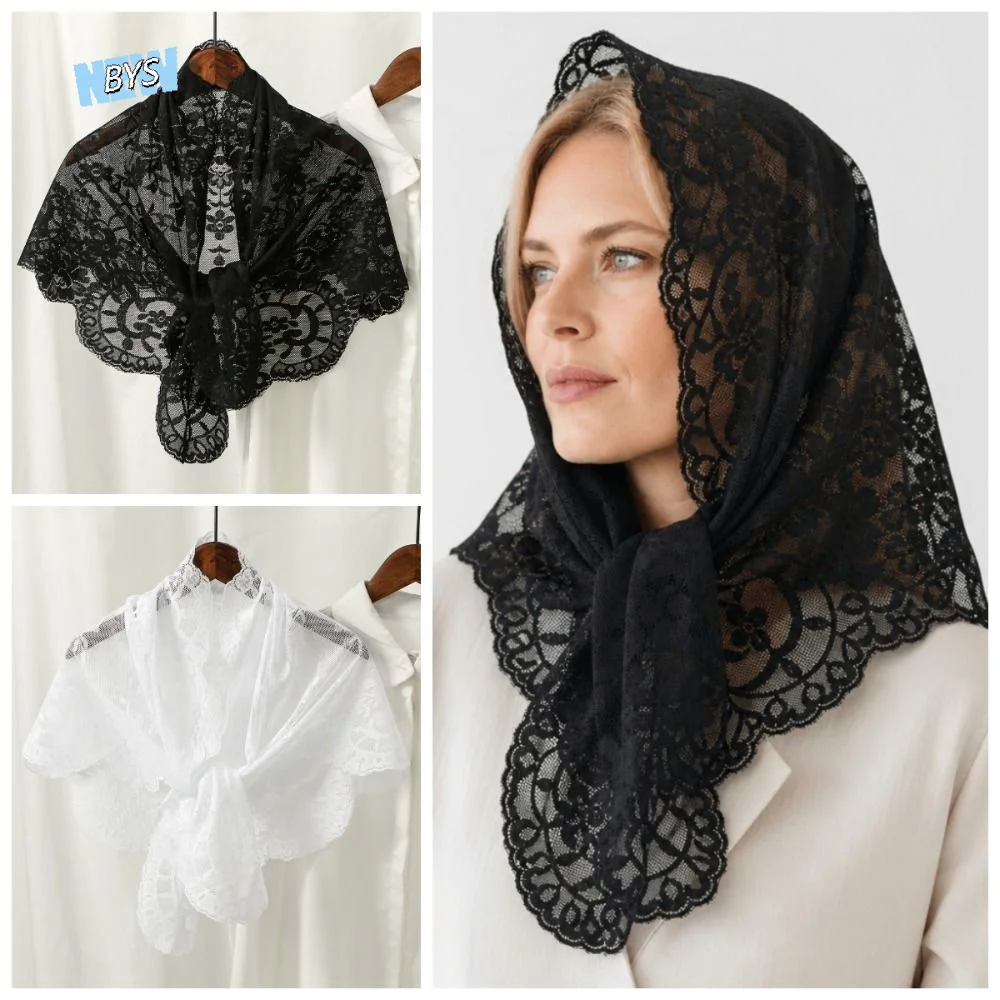 Elegant Lace Triangle Scarf French Style Vintage Wedding Headscarf Clothes Decoration Hollow Embroidered Flower Scarf Travel
Elegant Lace Triangle Scarf French Style Vintage Wedding Headscarf Clothes Decoration Hollow Embroidered Flower Scarf Travel