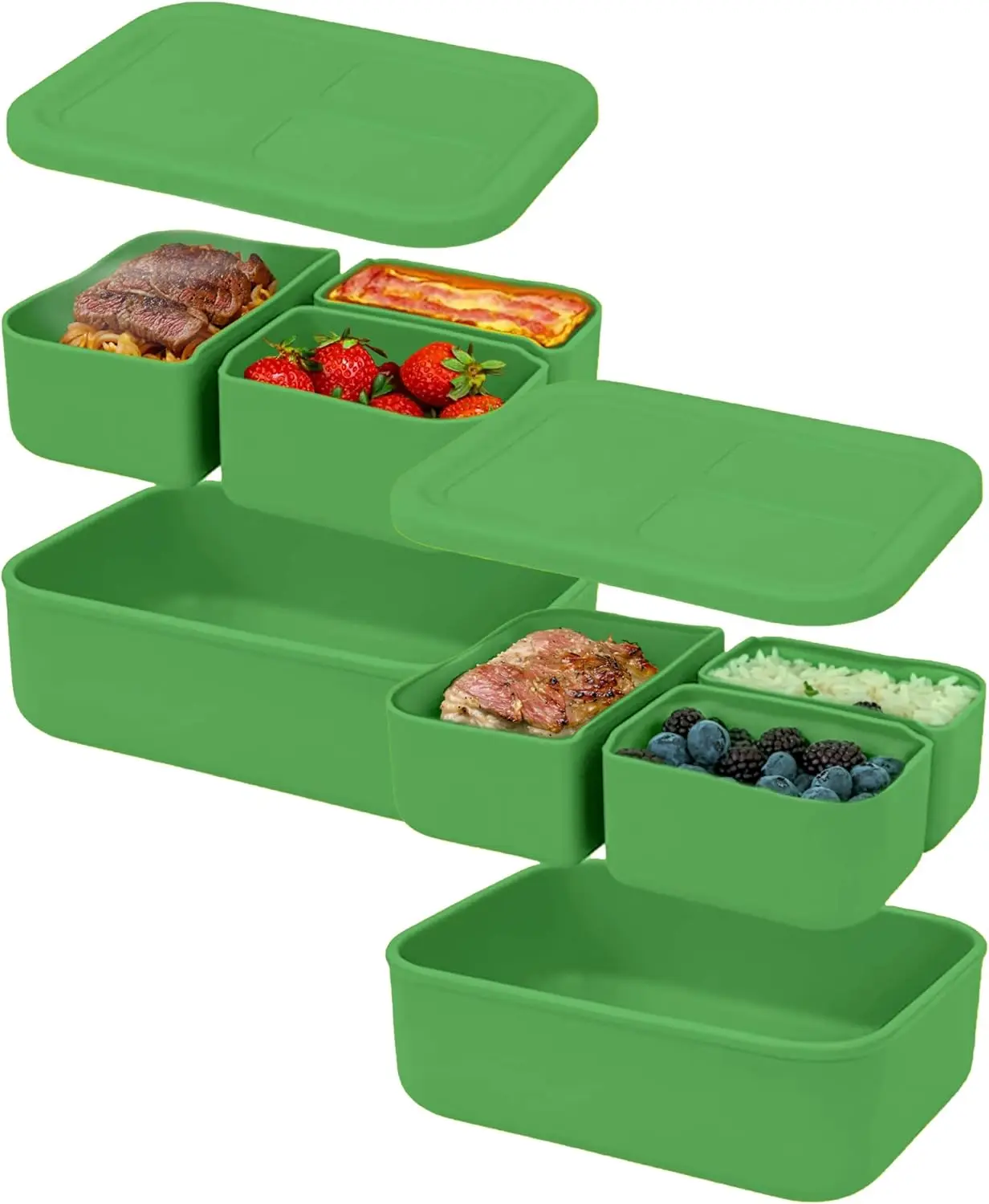 Platinum Silicone Bento Lunch Box Set of 2 u2013 3 Compartments Leakproof Versatile Durable Microwave Freezer Safe Meal Prep Con
Platinum Silicone Bento Lunch Box Set of 2 u2013 3 Compartments Leakproof Versatile Durable Microwave Freezer Safe Meal Prep Con