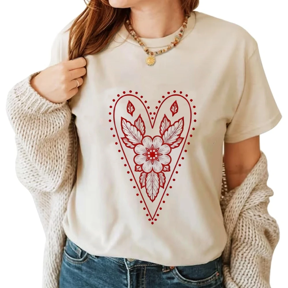 Y2K Graphic T-shirt Red Heart Flower T-shirt 100% Cotton High Quality Oversize Colorful Tee Floral Heart Print Romantic Y2K Vibe
Y2K Graphic T-shirt Red Heart Flower T-shirt 100% Cotton High Quality Oversize Colorful Tee Floral Heart Print Romantic Y2K Vibe