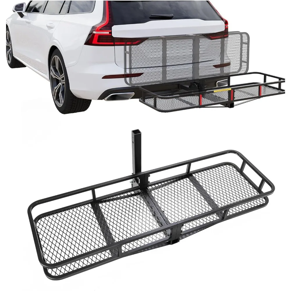 Folding Hitch Mount Cargo Carrier 60x19.5x5.5 Fold Up Tow Hitch Rack for SUV Truck Trailer 550LBS Rear Luggage Basket
Folding Hitch Mount Cargo Carrier 60x19.5x5.5 Fold Up Tow Hitch Rack for SUV Truck Trailer 550LBS Rear Luggage Basket