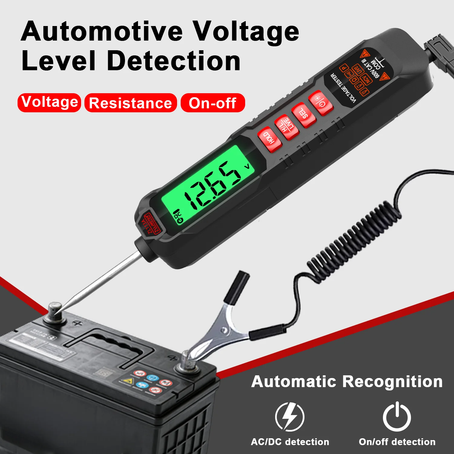 Smart Car Circuit Tester Digital Pen Multimeter AC DC Voltage Resistance Continuity Tester Automotive Circuit Test Tool ZL113A
Smart Car Circuit Tester Digital Pen Multimeter AC DC Voltage Resistance Continuity Tester Automotive Circuit Test Tool ZL113A