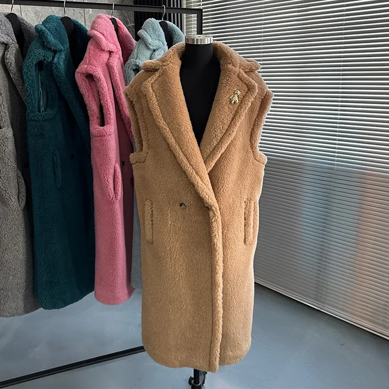 Winter Women Teddy Bear Coat Long Vest Loose Thick Teddy Alpaca Wool Silhouette Warm Coat Real Fur Waistcoat Female Tide Autumn
Winter Women Teddy Bear Coat Long Vest Loose Thick Teddy Alpaca Wool Silhouette Warm Coat Real Fur Waistcoat Female Tide Autumn