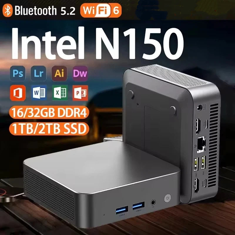 Mini Windows 11 PC Intel N150 16GB 32GB RAM 1TB 2TB SSD WiFi6 Portable Gaming Computer Office PC Desktop NEW
Mini Windows 11 PC Intel N150 16GB 32GB RAM 1TB 2TB SSD WiFi6 Portable Gaming Computer Office PC Desktop NEW