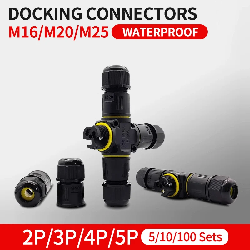 IP68 M16 M20 M25 Male Female Docking Connector Waterproof 2/3/4/5 Pin Terminal Electrical Wire Cable Connector For Outdoor
IP68 M16 M20 M25 Male Female Docking Connector Waterproof 2/3/4/5 Pin Terminal Electrical Wire Cable Connector For Outdoor