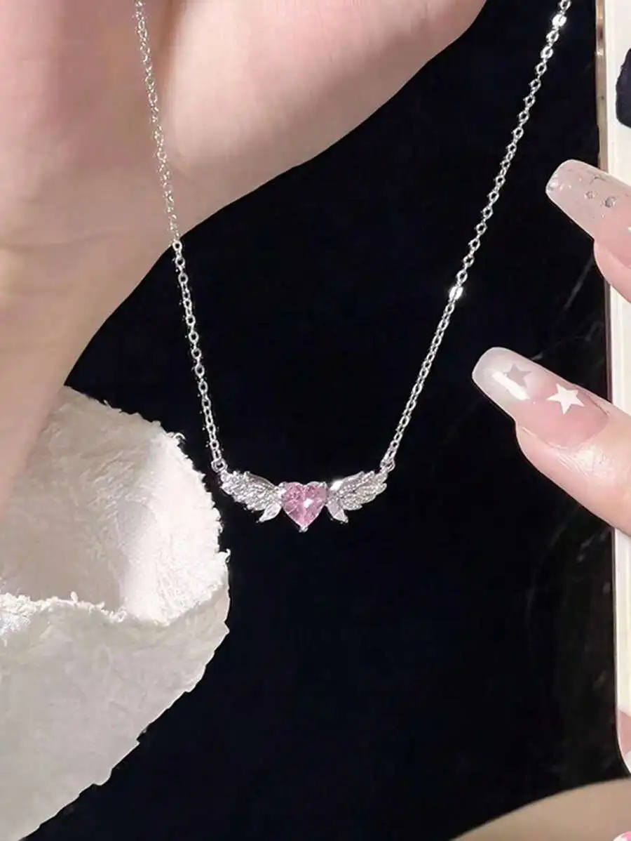Angel Wing Heart Pendant Necklace Dainty Clavicle Chain For Women
Angel Wing Heart Pendant Necklace Dainty Clavicle Chain For Women