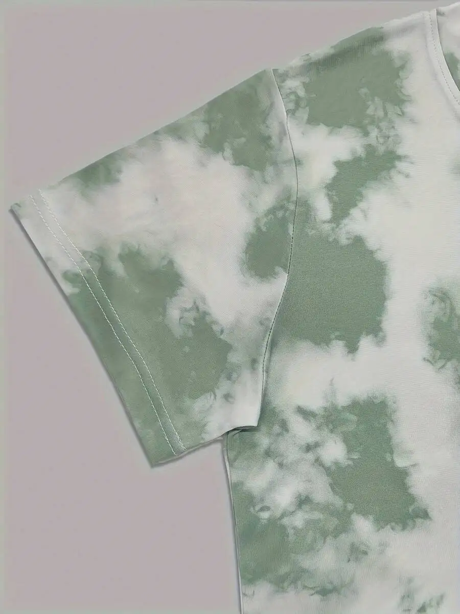 2pcs Women Tie-Dye Sleep Set Short Sleeve Round Neck Top Elastic Waist Lounge Pants
2pcs Women Tie-Dye Sleep Set Short Sleeve Round Neck Top Elastic Waist Lounge Pants