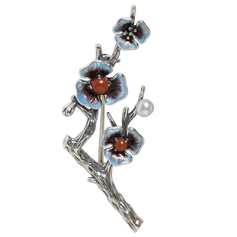 Glossy Thai Silver Branch Brooches for Women 925 Sterling Silver Enamel Colorful Flower Pins Natural Agate Pearl Floral Jewelry
Glossy Thai Silver Branch Brooches for Women 925 Sterling Silver Enamel Colorful Flower Pins Natural Agate Pearl Floral Jewelry