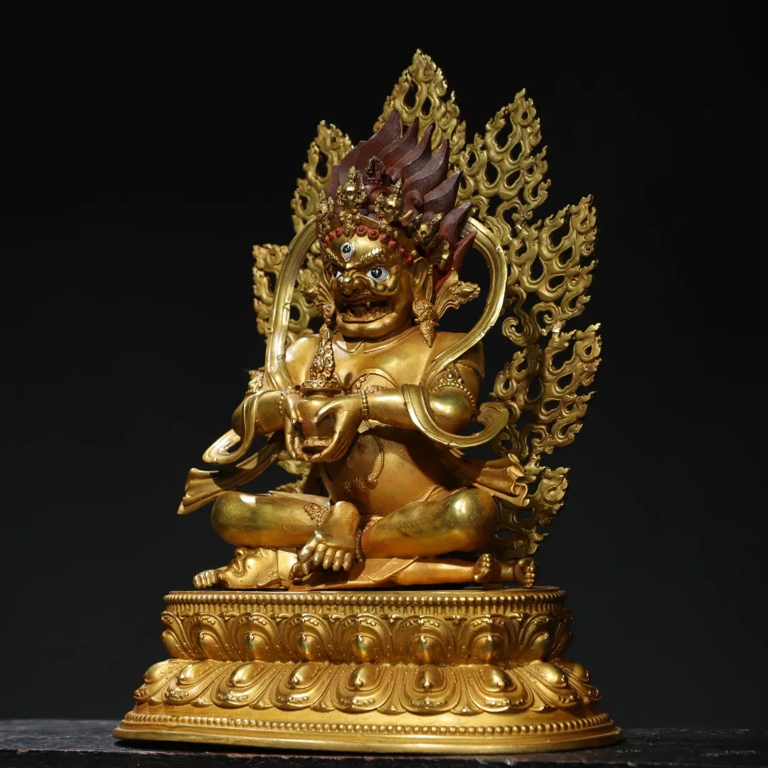 15"Tibetan Temple Collection Old Bronze Gilded Painted Face Mahakala Sitting Buddha Backlight Lotus Terrace Worship Hall
15"Tibetan Temple Collection Old Bronze Gilded Painted Face Mahakala Sitting Buddha Backlight Lotus Terrace Worship Hall