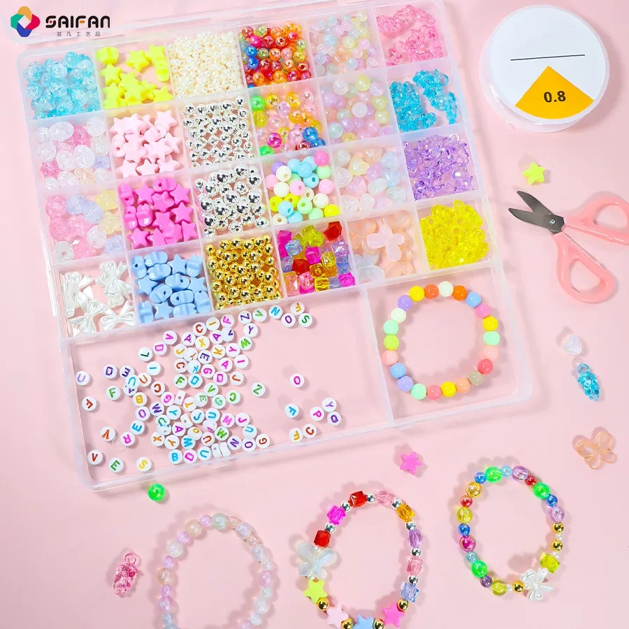 1 set of beaded acrylic plastic beaded bracelet DIY material package bracelet necklace DIY accessories complete set
1 set of beaded acrylic plastic beaded bracelet DIY material package bracelet necklace DIY accessories complete set