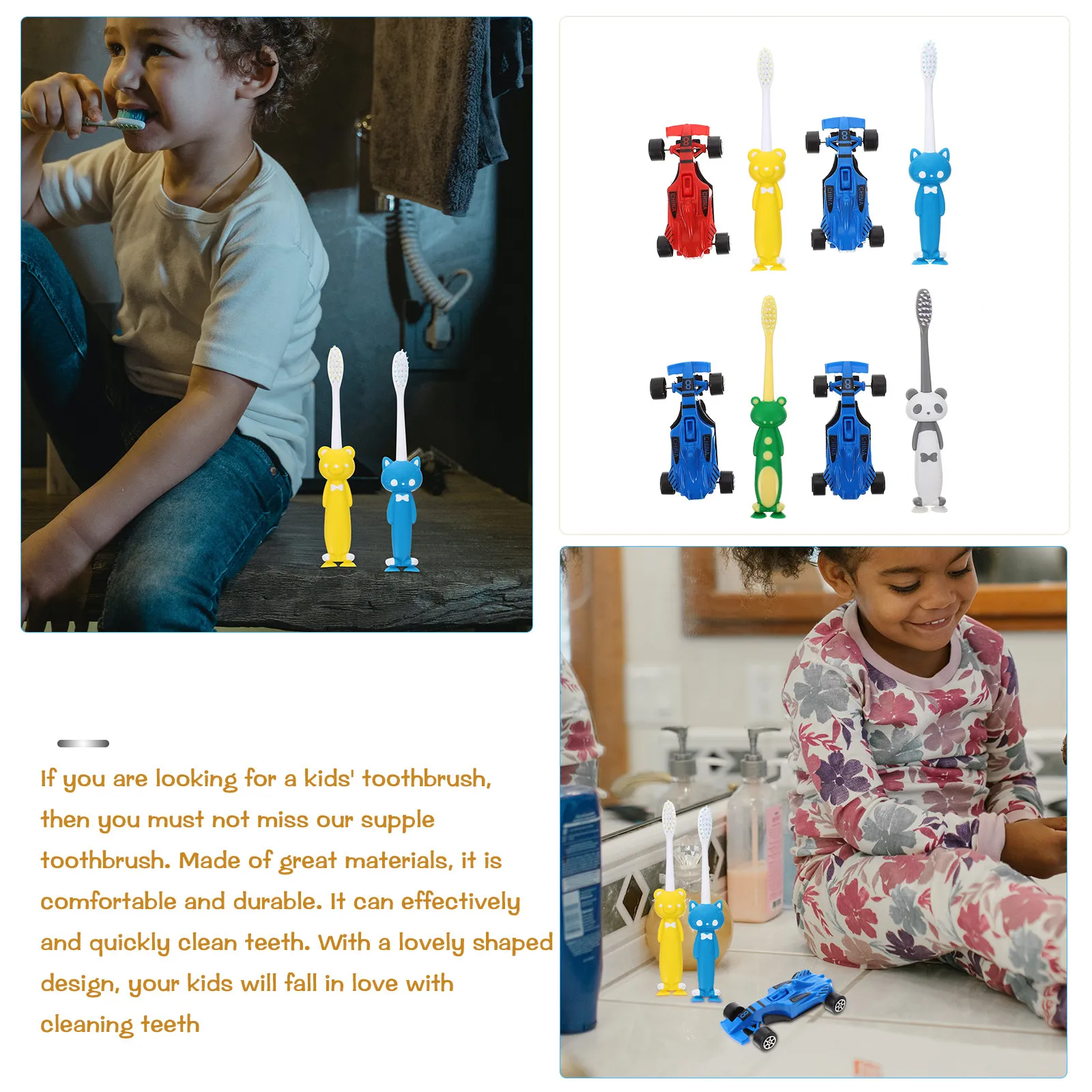4 комплекта детских зубных щеток с мультяшным дизайном, эргономичная ручка, удобная чистка, глубокая очистка зубов, инструмент для ухода за полостью рта детей
4 комплекта детских зубных щеток с мультяшным дизайном, эргономичная ручка, удобная чистка, глубокая очистка зубов, инструмент для ухода за полостью рта детей