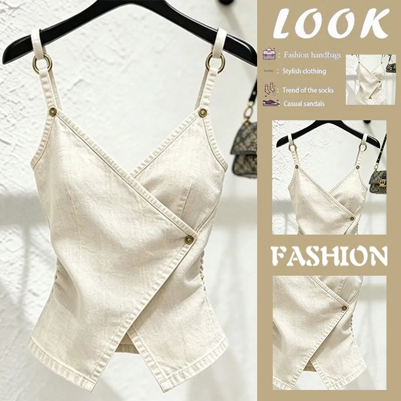 White Strapless Vest Women's Fashionable Korean Style Top Breathable Short Sleeve round Neck Pure Color Summer 2026 New Arrival
White Strapless Vest Women's Fashionable Korean Style Top Breathable Short Sleeve round Neck Pure Color Summer 2026 New Arrival